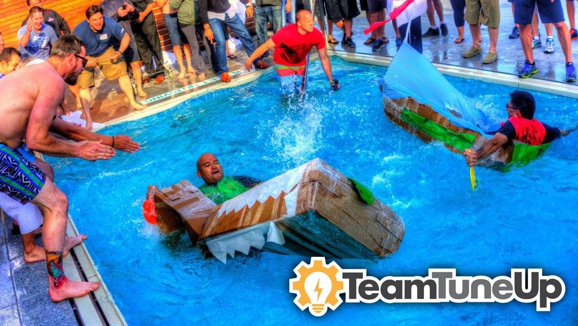 Cardboard Boat Building Team Building by Team TuneUp